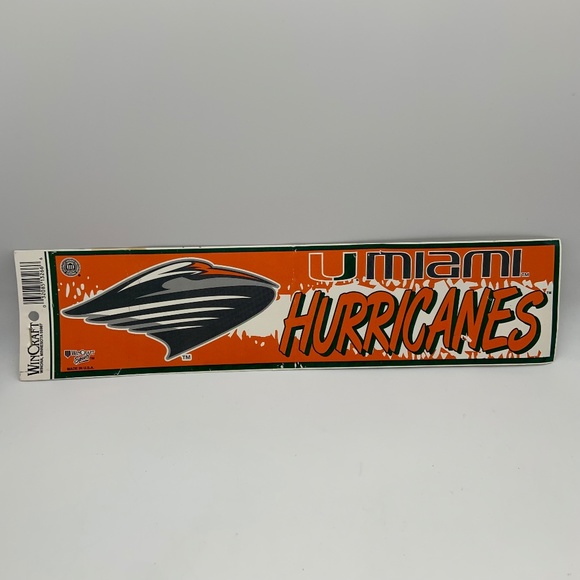 Vintage Wincraft University of Miami Hurricanes UMiami Retro Logo Sticker - Picture 2 of 9